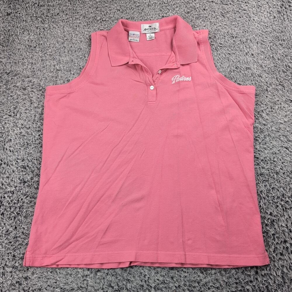 San Diego Padres Shirt Women Extra Large Pink Polo MLB Sleeveless Embroidered
